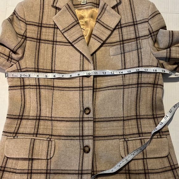 VTG-L.L. Bean-8 Reg-tan plaid-long sleeve, wool& cashmere blend,  blazer/jacket. - Picture 12 of 15